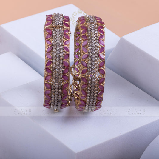 Gold Plated Bangle Pair - 50