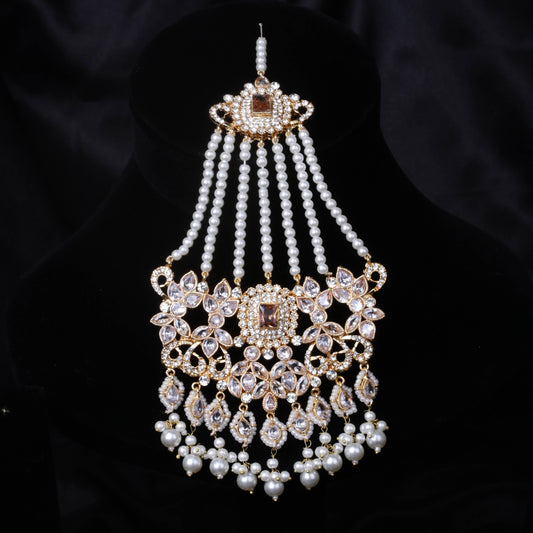 Kundan Handmade Bridal Set  Champagne