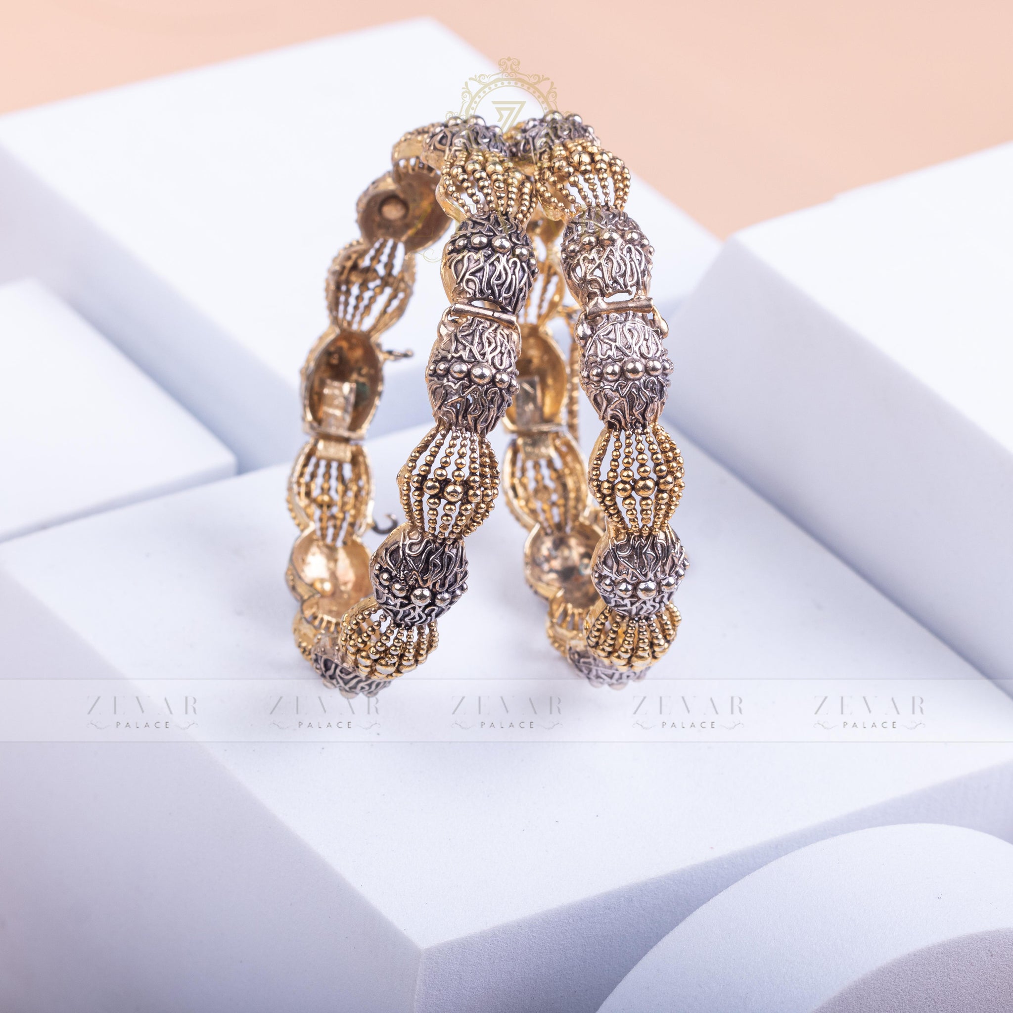 Gold Plated Bangle Pair - 56