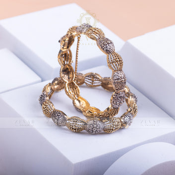 Gold Plated Bangle Pair - 56