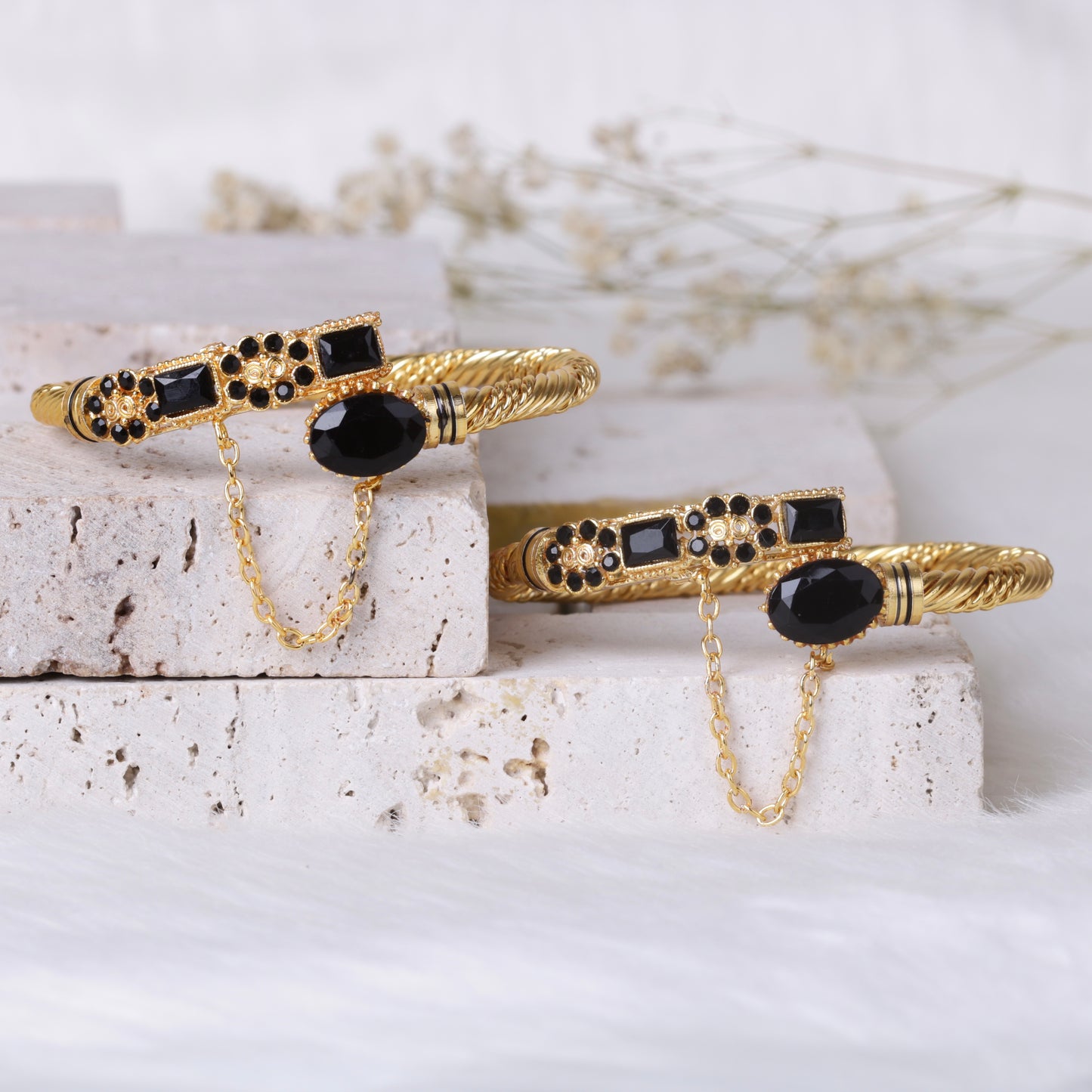 Amethyst Flower Bangles