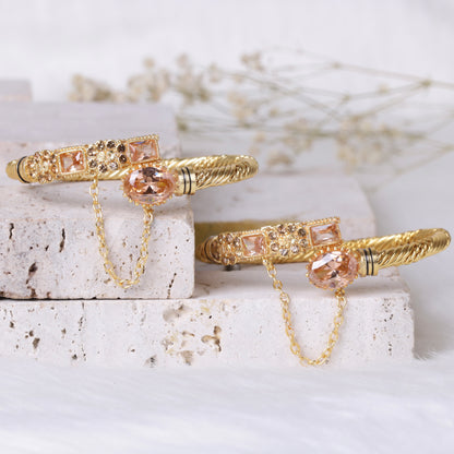 Amethyst Flower Bangles