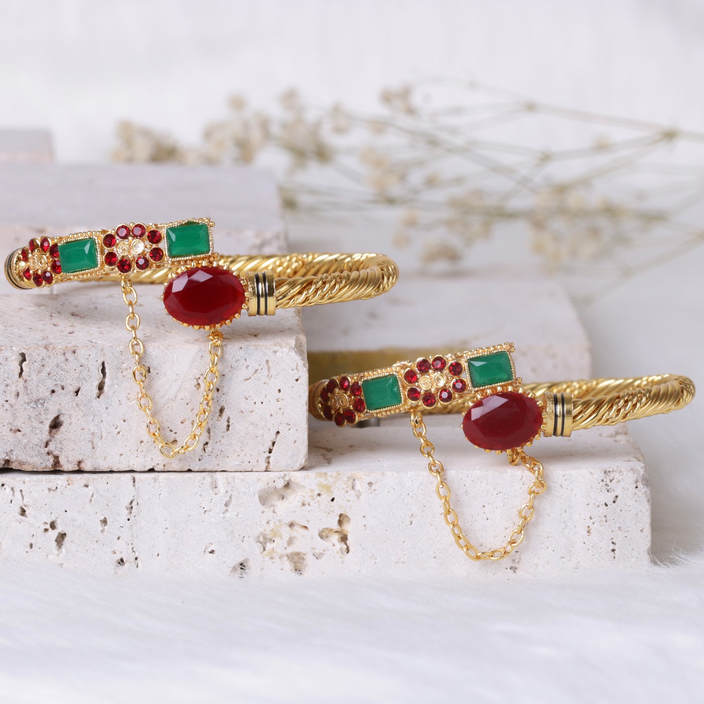 Amethyst Flower Bangles