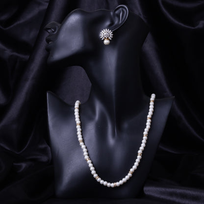 Zarkoon Jarao Tops With Pearl Mala Necklace Set