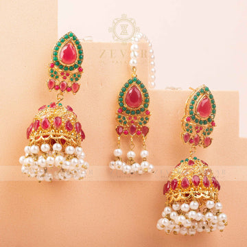 Naurattan Earrings teeka  - 93