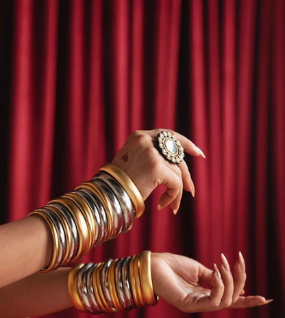 Shabnum Golden And Silver Bangles