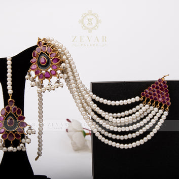 Pearl Sahara Earring & Teeka