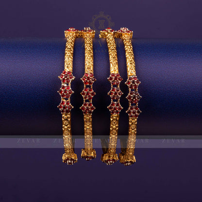 Victorian Flower Bangle Ruby