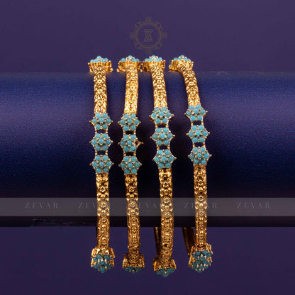 Victorian Flower Bangle Ferozi