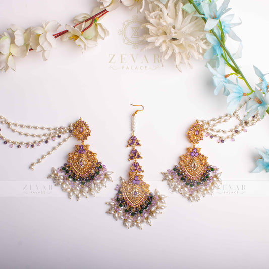 Sahara Earring & Teeka Purple