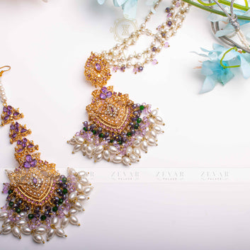 Sahara Earring & Teeka Purple