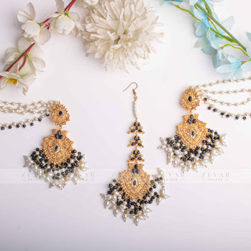 Sahara Earring & Teeka Black