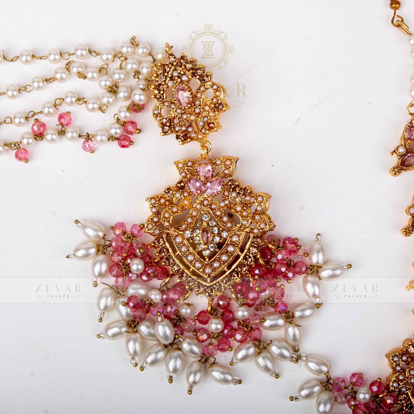 Sahara Earring & Teeka Pink