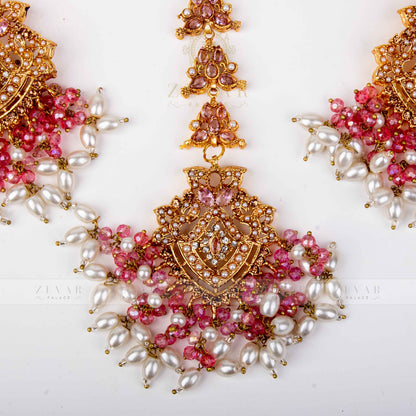 Sahara Earring & Teeka Pink