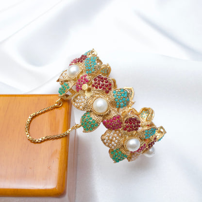 Single Pearl Naurattan Bangle