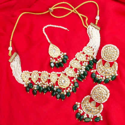 Stunning Laak Kundan Set Golden