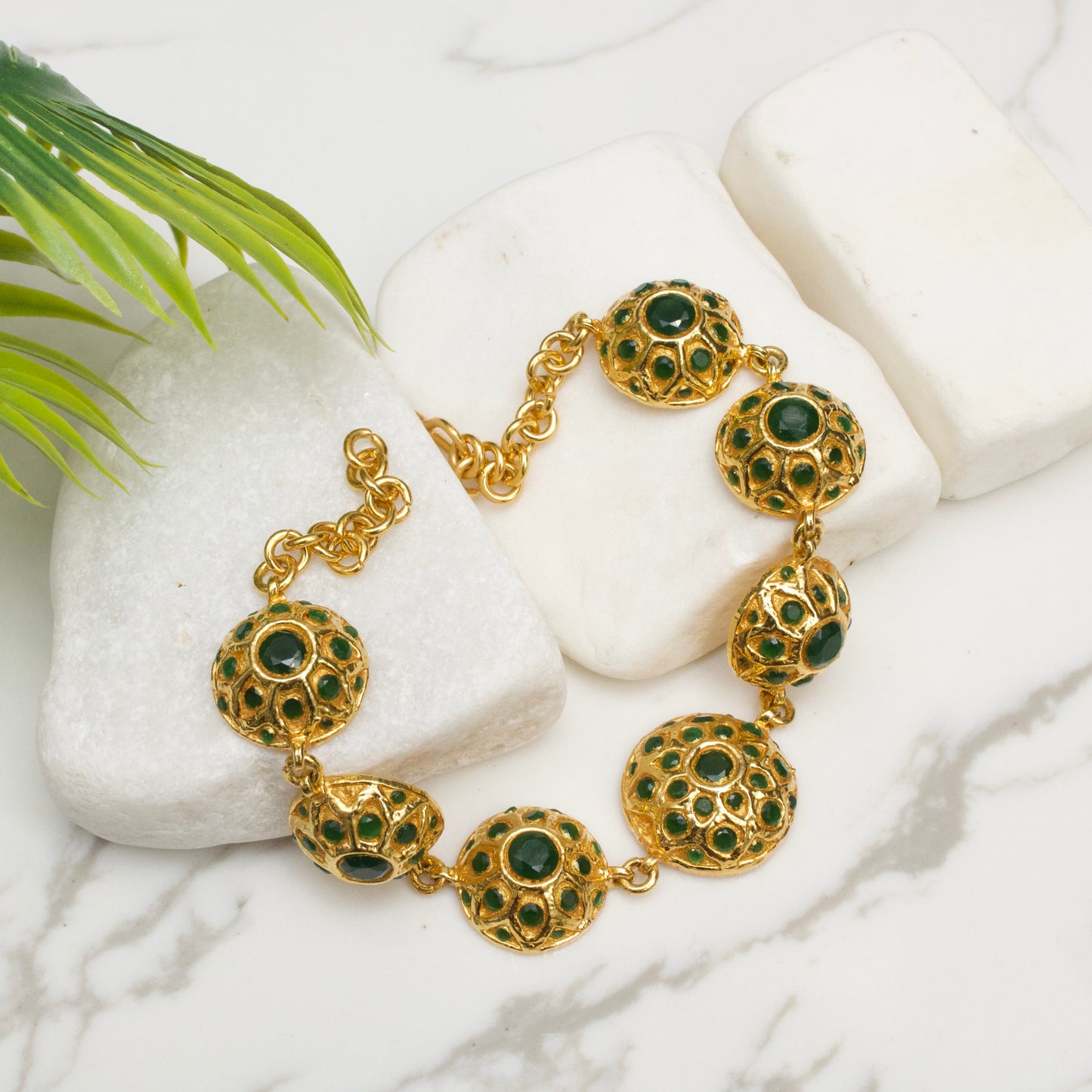 Gold Metallic Toned Handcrafted Bracelet