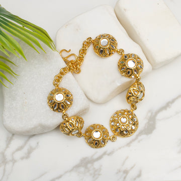 Gold Metallic Toned Handcrafted Bracelet
