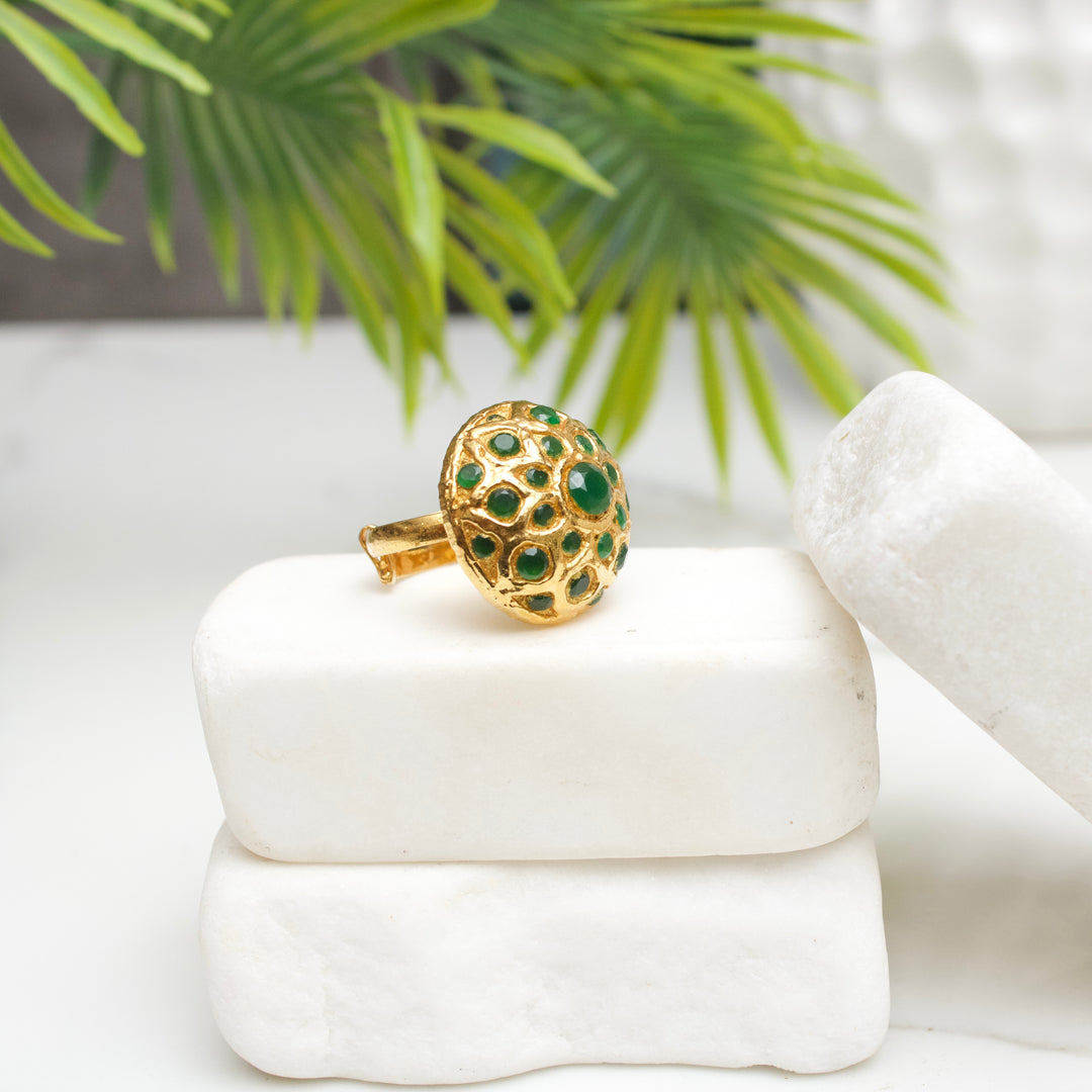 Gold Metallic Toned Handcrafted Ring