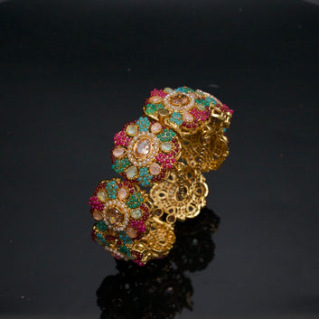 Naurattan Flower Single Bangles