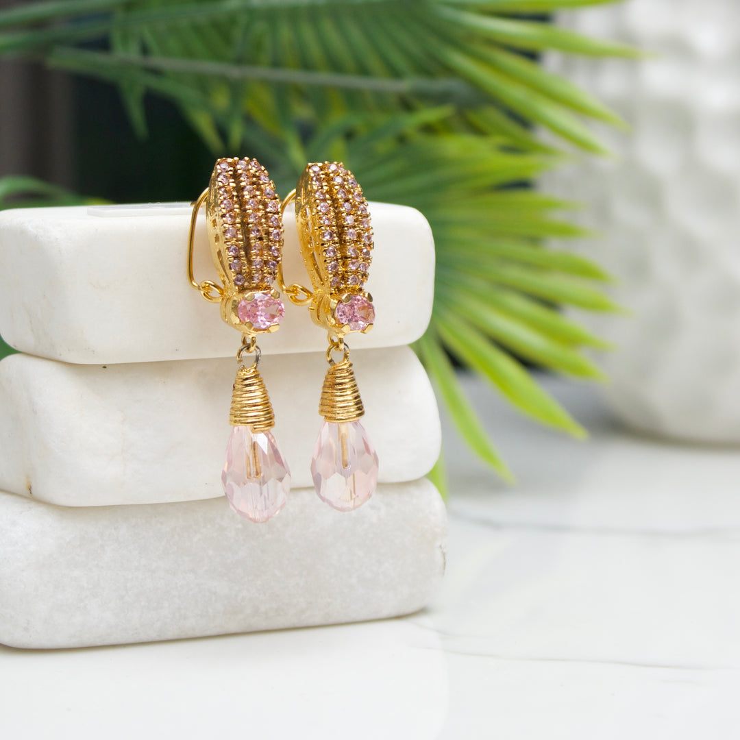 Crystal Pearl Drop Earrings