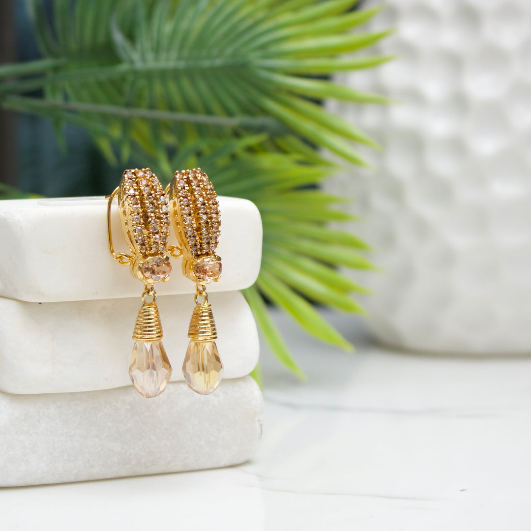 Crystal Pearl Drop Earrings