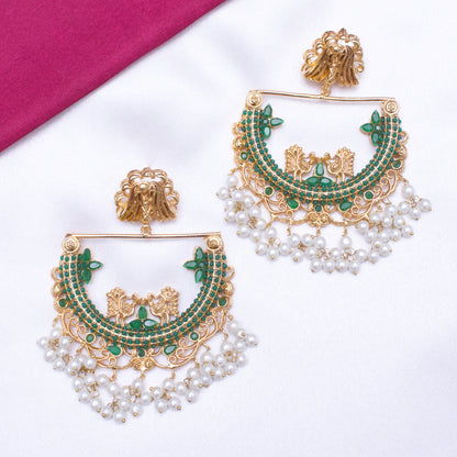 HALF CUT PEACOCK EARRINGS