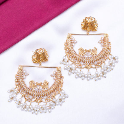 HALF CUT PEACOCK EARRINGS