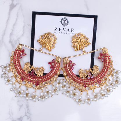 HALF CUT PEACOCK EARRINGS