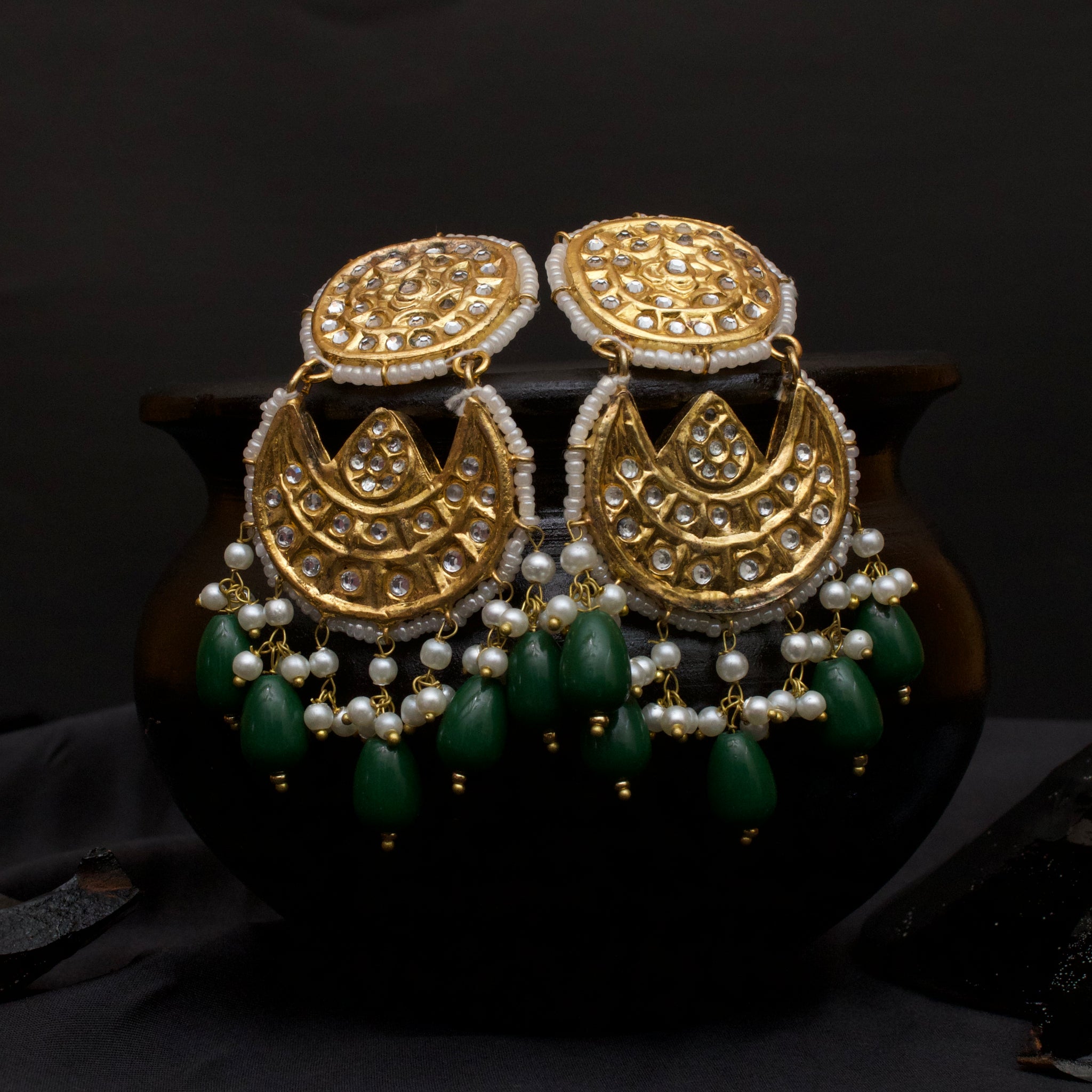 Stunning Laak Kundan Set Jhumkay