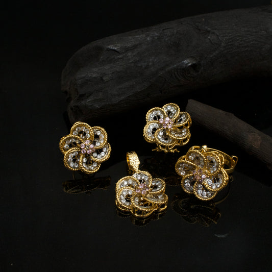 Synthetic Gold Locket Set