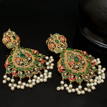 Naurrattan Long Jhumka Earrings