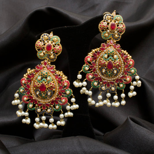 Naurrattan Long Jhumka Earrings