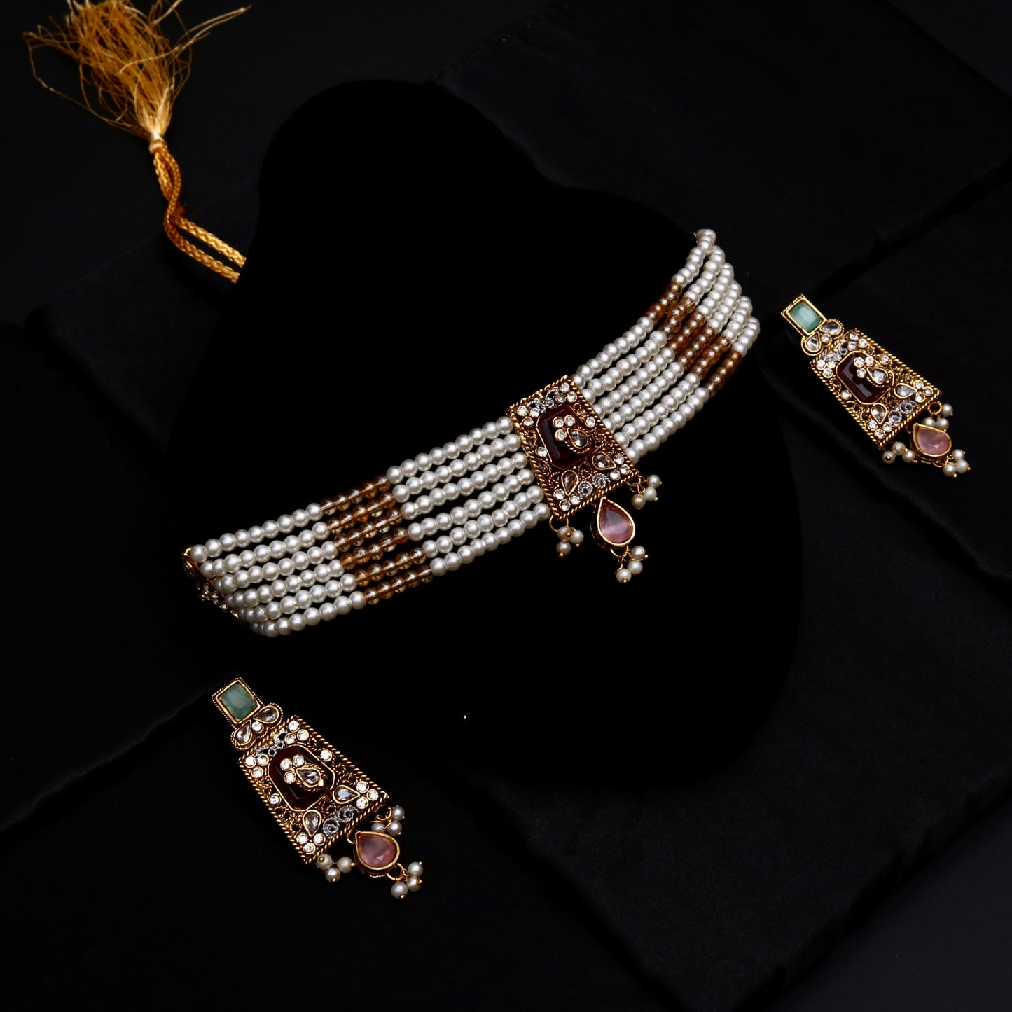 Statement Lilac Tribal Chokker & Earing