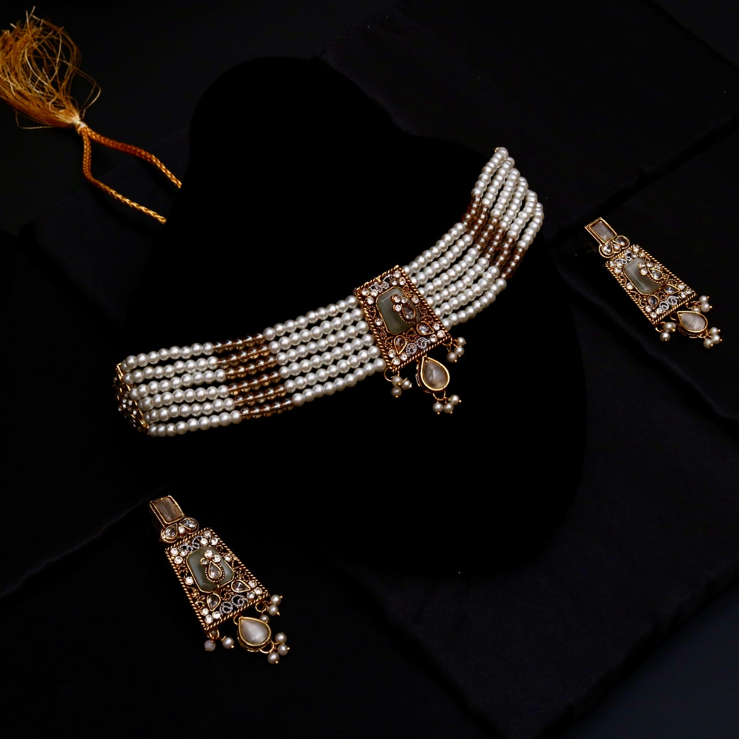 Statement Lilac Tribal Chokker & Earing