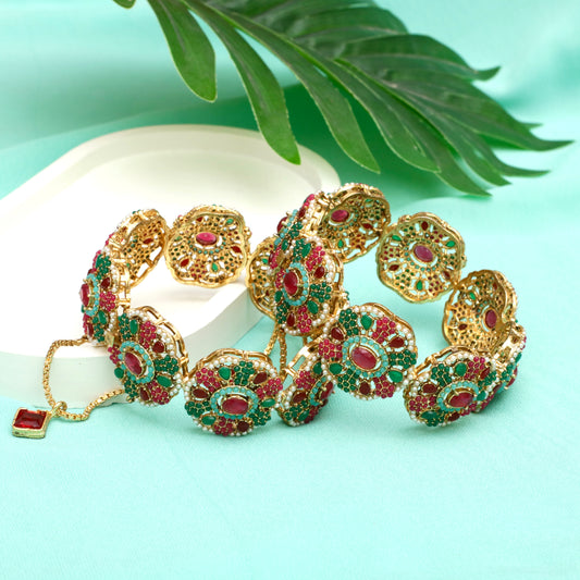 Naurattan Flower Bangles 02