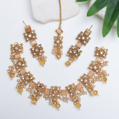Gemstones & Zircones Antique Necklace Set