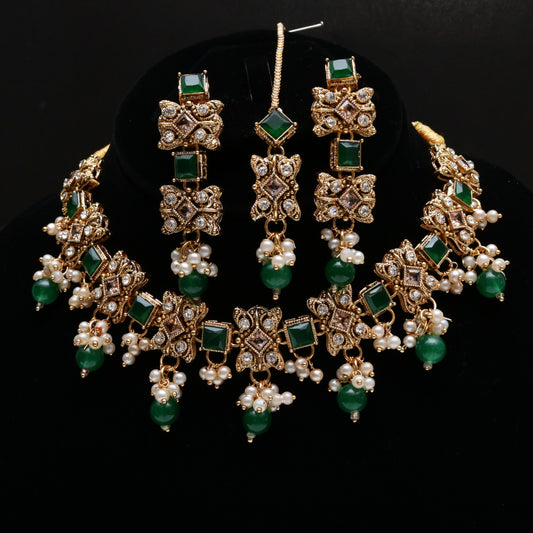 Gemstones & Zircones Antique Necklace Set