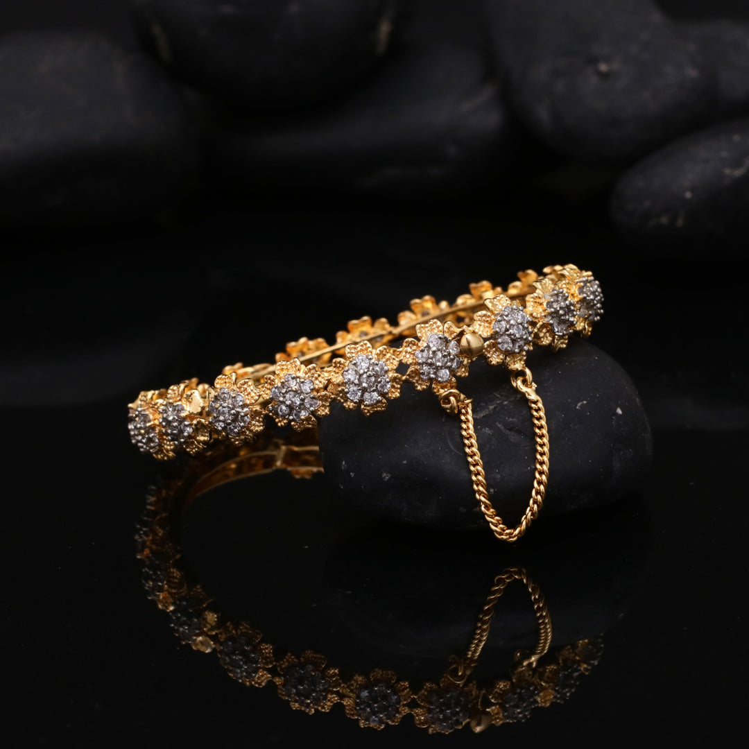 Zircon Flower Golden Bangle