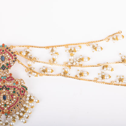 Rang-e-Bahar Earing & Teeka Blue