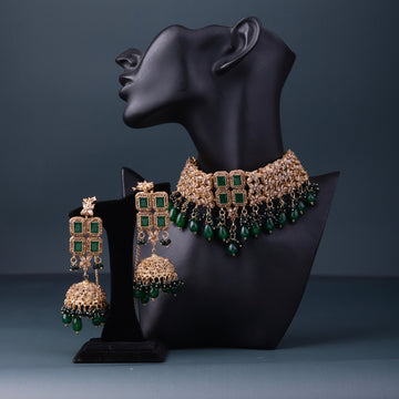 Kundan Bridal  Stone Set - Green