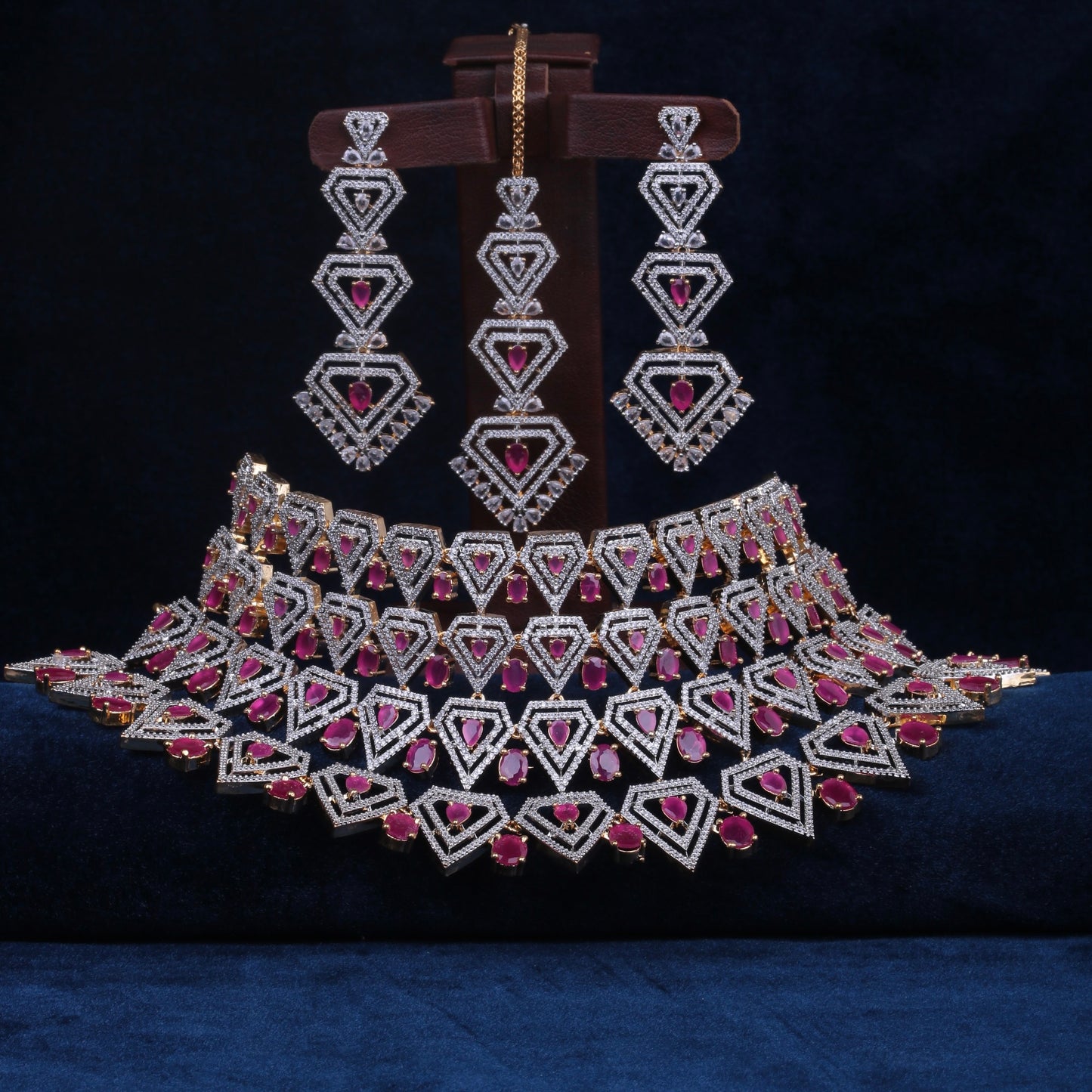 Real Zircon With Stones Set Ruby