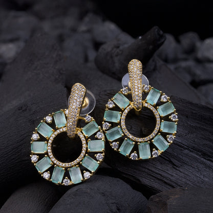 Zirconia Circle Earrings - Gold & Silver Plated Jarao Stone Jewelry