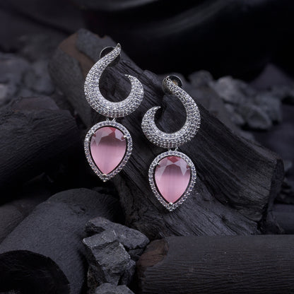 Gemstone Jarao Stone Earrings - Silver Plated Statement Jewelry