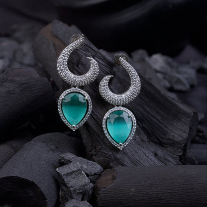 Gemstone Jarao Stone Earrings - Silver Plated Statement Jewelry