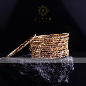 Golden Zircon Bangle 12 Piece