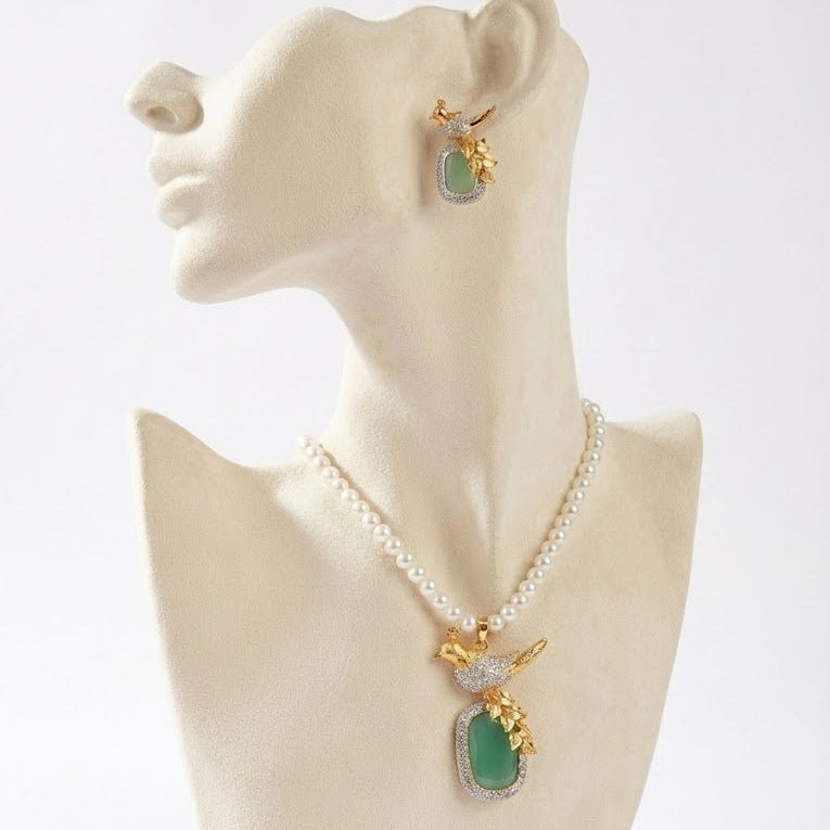 Bahaar-e-Beads Semi Precious Mala Set - Traditional Gemstone Jewelry
