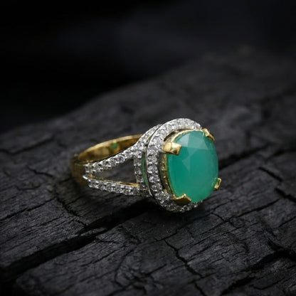 Delicate Sterling Ring with Gold Polish