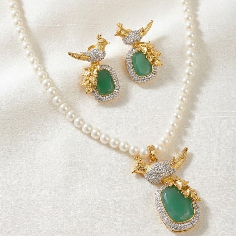 Bahaar-e-Beads Semi Precious Mala Set - Traditional Gemstone Jewelry