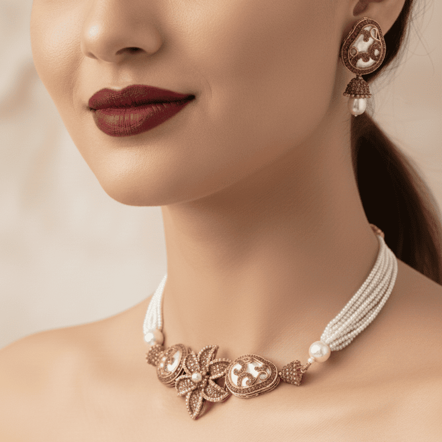 The Blossom Nacre Choker Set